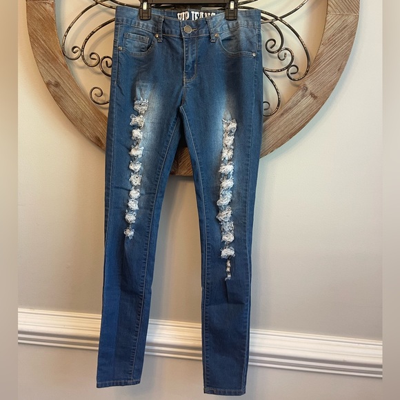 VIP Distressed Skinny Jeans - Picture 1 of 5